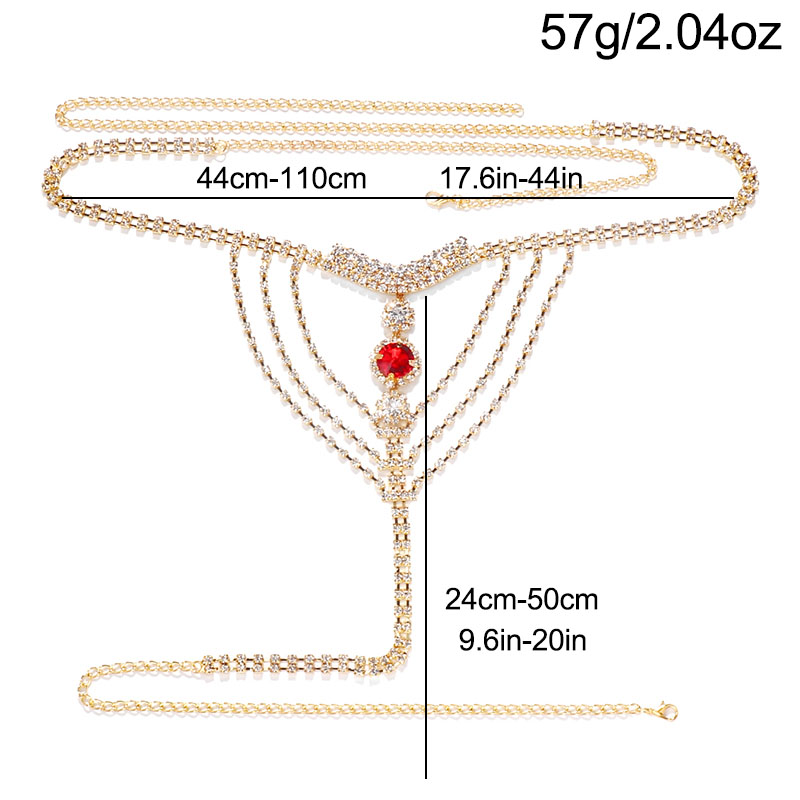 Crystal Rhinestone Body Chain  - огляд і ціна Thong Bikini Women
