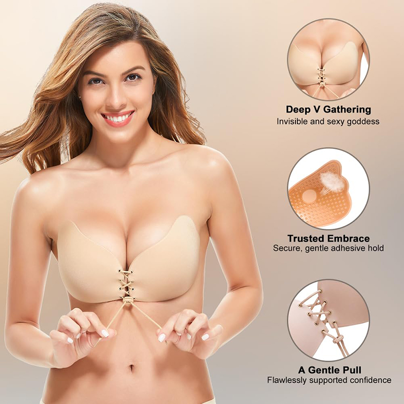 1/2 Pairs Women Summer Backles - огляд і ціна Push Up Bra Padded