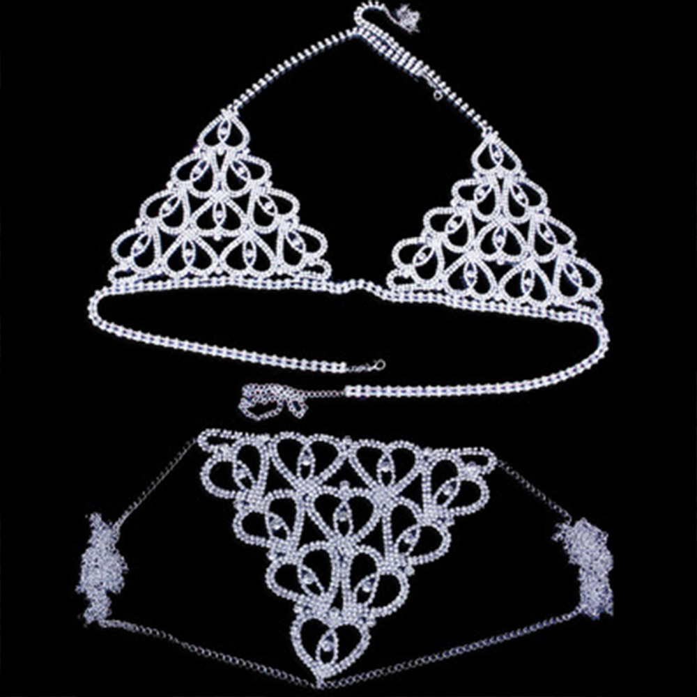 Fashion Rhinestone Heart Bra T - огляд і ціна Thong Bikini Women