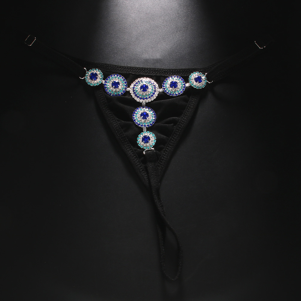 Rhinestone Evil Eye Thong Biki - огляд і ціна Thong Bikini Women